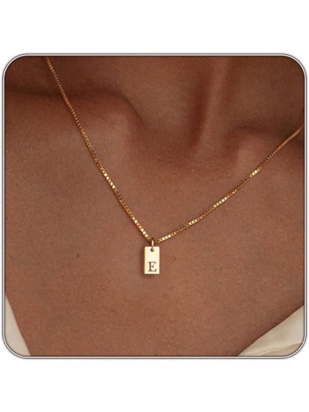 Dainty 14K Gold Plated Initial Necklace for Women - Personalized Waterproof